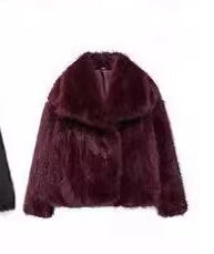 Manteau en peluche d'hiver, col à revers, épais, décontracté