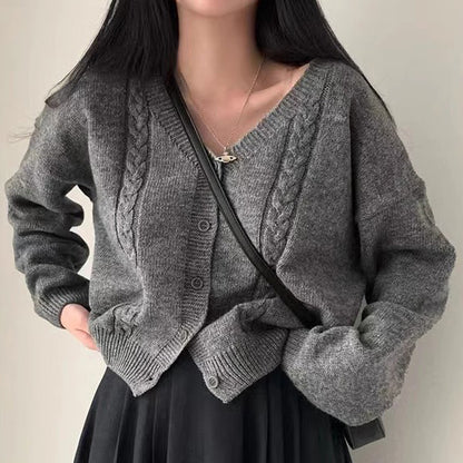 Cardigan à manches longues et col V  twist , pour femmes