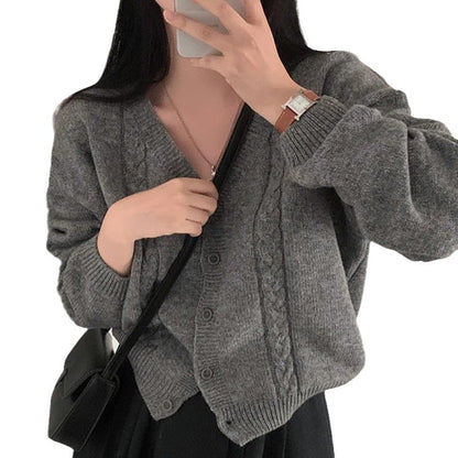 Cardigan à manches longues et col V  twist , pour femmes