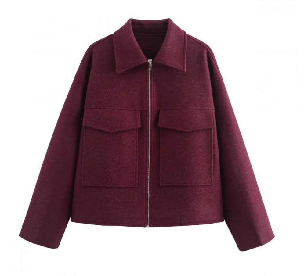 Manteau à col polo rétro pour femmes