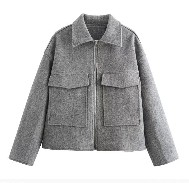 Manteau à col polo rétro pour femmes